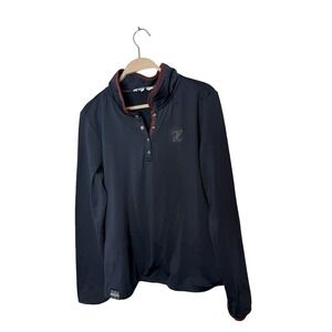 harcour size XL‎ blue quarter snap pull over top womens blue